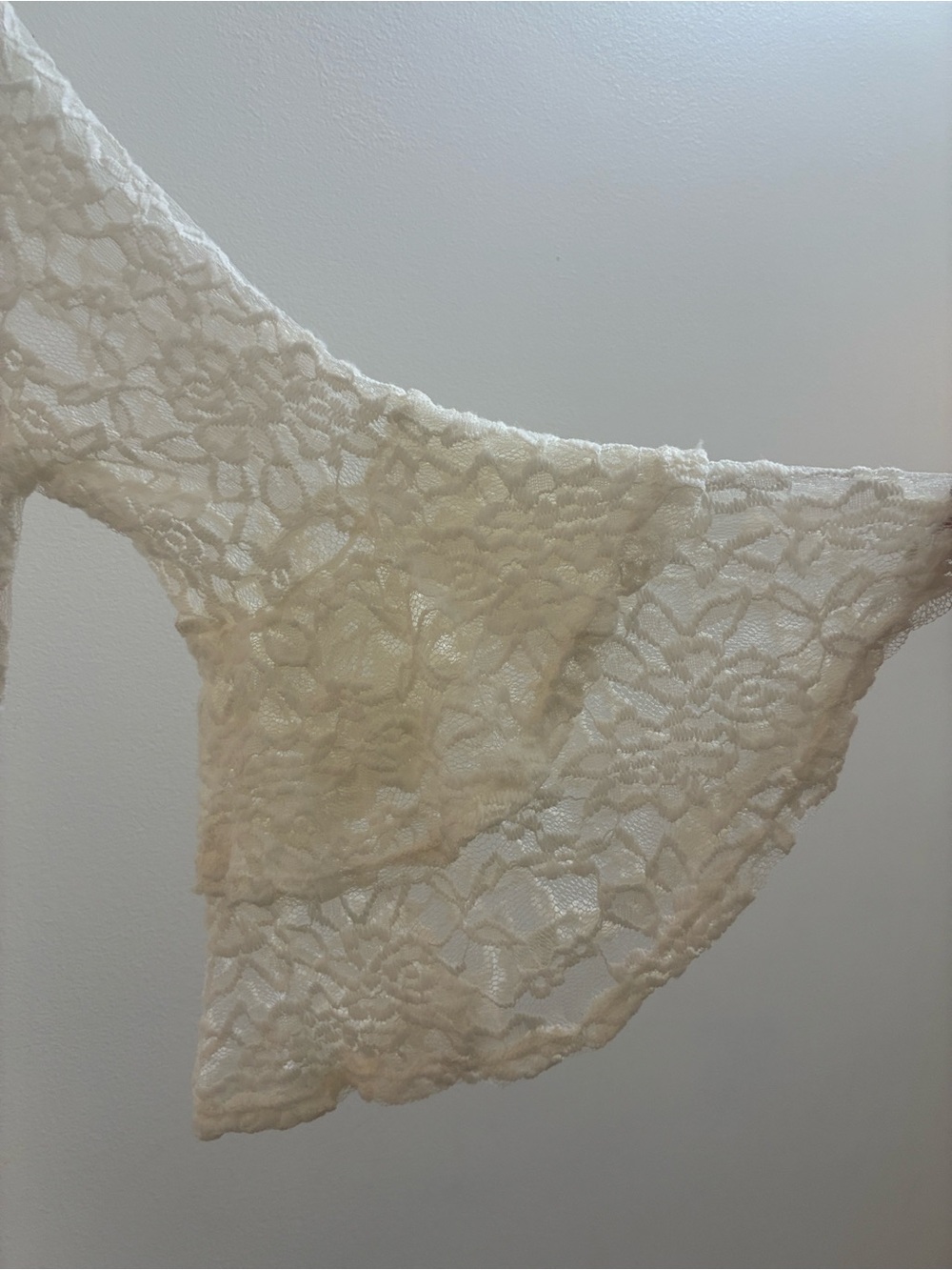 Lace Duster Cape - Ivory Long Sheer Lace Kimono - Picture 7 of 8